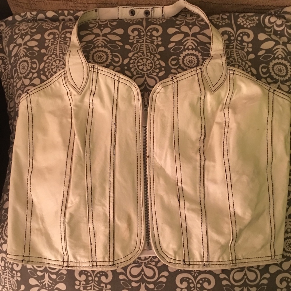Halter leather vest from Ashley Stewart